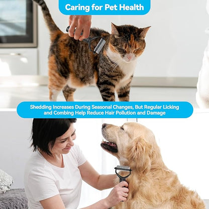 Dog Brush for Shedding - Short Haired Dogs, Undercoat Rake for Dogs, Cat Brushes for Indoor Cats, Cat Grooming Supplies, Dog Deshedding Brush for Small Medium and Large Pet.
