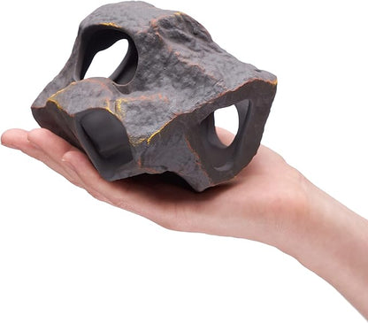 Plecoceramics Aquarium Ceramic Decorations Cave Betta Stone Decor - Aquarium Fish Tank Hideway Decor for breeding Cichlids Plecos Betta Toys Hideout (Boulder)