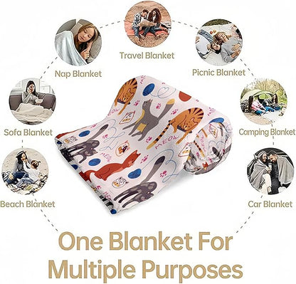 Cat Blanket, Cats Gifts for Girls Women, Cat Gift for Cats Lovers, Birthday Gifts Decor Throw Blanket 50"x60"