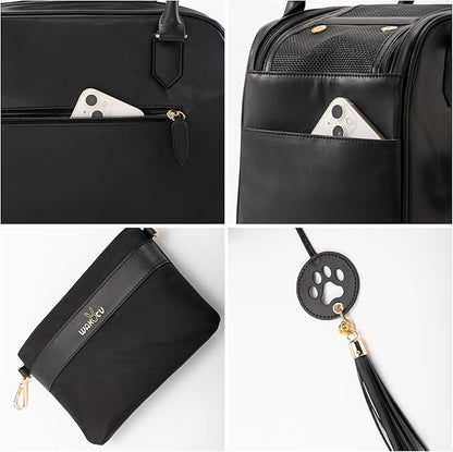 Small Dog Carrier, Dog Travel Bag Puppy Carrier Dog Purse Carrier for Small Dogs Cat Soft-Sided Carriers Pet Handbag (16.92x9.45x12.2 Inches)