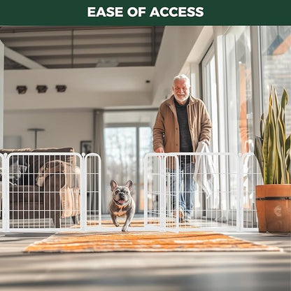 FXW Homeplus Dog Playpen for Indoor Use - Stress-Free and Safe Play, Heavy Duty 24 Inch 4 Panels Dog Pen for Puppies and Small Dogs, White_atented