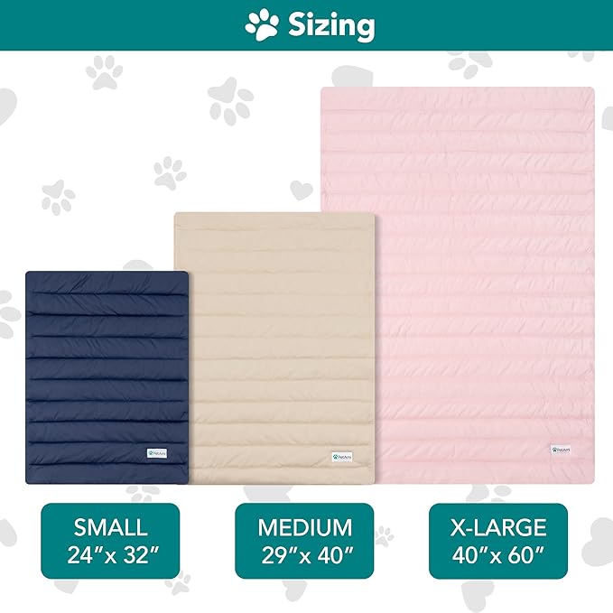 PetAmi Cooling Mat for Dog, Premium Pet Cooling Blanket for Crate Kennel, Indoor Cat Cool Sleeping Pad, Q-MAX Cold Sofa Couch Cover for Summer, Taupe/Beige, Medium (29x40)