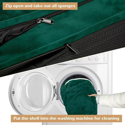 Extra Large Dog Beds Jumbo Breed, Orthopedic Dog Bed Waterproof, PV Washable Dog Sofa Bed with Removable Cover & Non-Slip Bottom(Jumbo,Emerald)