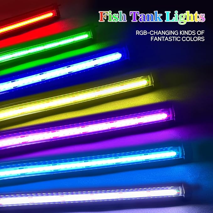 Fish Tank Bubbler Light for Aquarium: 2-in-1 Aquarium Grow Light with APP & Remote Control for Aquatic Pet Enthusiasts - RGB Changing Fish Lamp for 2-5 Gollon Freshwater Saltwater Tank Decor