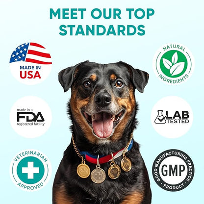 Dog Calming Chews for Anxiety Relief - Hemp Calming Chews for Dogs - 120 Soft Treats - Stress, Separation - USA Product - Melatonin, Passion Flower, Chamomile