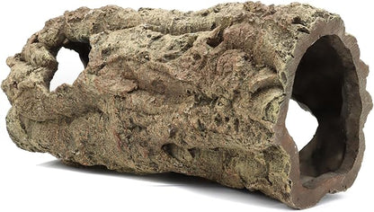 Reptile Terrarium Hideout Decor, Resin Wood Hide Decor for Reptiles, Fish, Amphibians, Small Animals (Large)