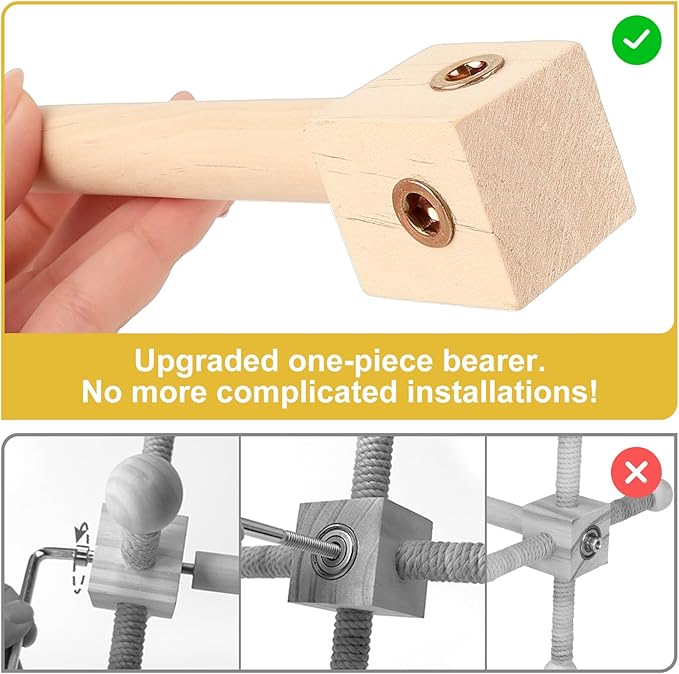 Bird Perch Toy,360°Interactive Rotating Bird Perches for Cage,2-in-1 Wooden Stand Can be Used Inside&Outside Cage,Parrot Toys for Parakeets Lovebirds Conures Budgies Cockatiels