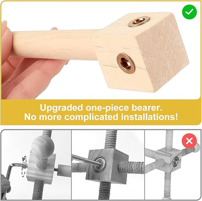 Bird Perch Toy,360°Interactive Rotating Bird Perches for Cage,2-in-1 Wooden Stand Can be Used Inside&Outside Cage,Parrot Toys for Parakeets Lovebirds Conures Budgies Cockatiels