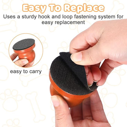 Dog Nail File Board with 3pcs Replaceable Sandpaper, Wooden Dog Nail Scratch Board Pad, Puppy Stress-Free Training Claw Care Emery Pad Treat Box Trimmers Accessories(Orange)