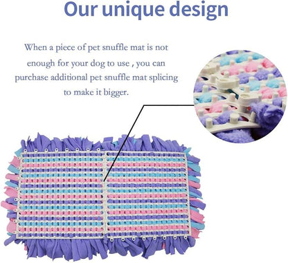 Pet Snuffle Mat for Dogs, Dog Feeding Mat, Nosework Training Mats for Foraging Instinct Interactive Puzzle Toys (Pink&Purple&Blue)