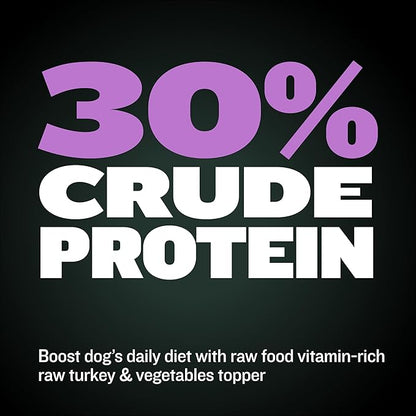 Bully Max Freeze-Dried Raw Dog Food Toppers for Puppies and Adult Dogs - Turkey with Real Fruits & Veggies - Natural Meal Enhancers with Vitamins & Minerals - Feed as Puppy Treat or Dog Meal