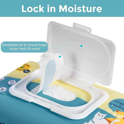 Dog Wipes, 100 Count Pet Grooming Wipes, Conditioning Shine Coat, Cleaning and Deodorizing, Pet Wipes for Dogs & Cats, for Sensitive Skin (Unscented)