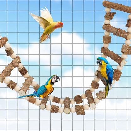 Natural Pepper Wood Hanging Pet Bridge & Swing, Rat & Hamster Climbing Toys, Bird Cage Accessories, Suitable for Parrot, Rat, Squirrel, Sugar Gliders