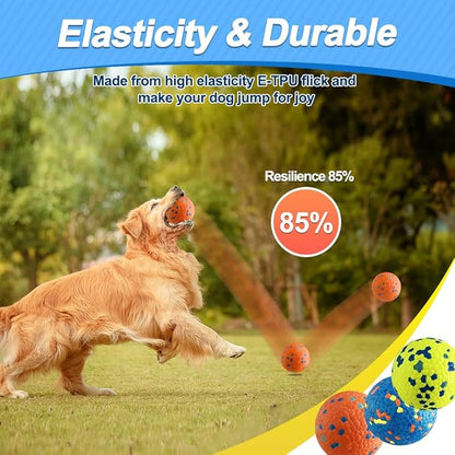 Dog Balls, Indestructible Tennis Balls for Dogs, Durable Bouncy Dog Toy Balls for Aggressive Chewers, Interactive Dog Toys for Fetch Game, Lightweight Floating Dog Toys