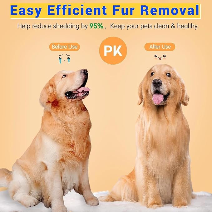 Pink Cat grooming brush, Pet hair brush with Massage Particles, Self Cleaning Dematting Comb for Dogs and Cats, Easy to Use, Ergonomic Handle Design