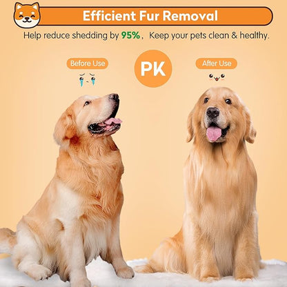 Dog & Cat Brush, Self Cleaning Slicker Brush for Pets, Upgraded Dog Brush for Shedding Massaging and Grooming, Removes Loose Undercoat & Portable Comb for Long Short Haired Dogs(Gray)