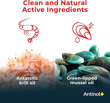 Antinol Plus, Mobility, Hip, and Joint Supplement for Cats, Green-Lipped Mussels and Krill Oil - Cat Joint Supplement, 30 Soft Gels