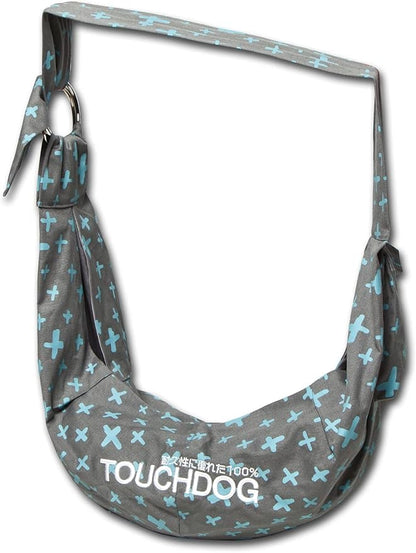 Touchdog 'Paw-Ease' Over-The-Shoulder Pet Sling Fashion Pet Carrier - Cat and Dog Carrier with Built-in Storage Pockets for Hands-Free Carrying Grey 1.5 LBS