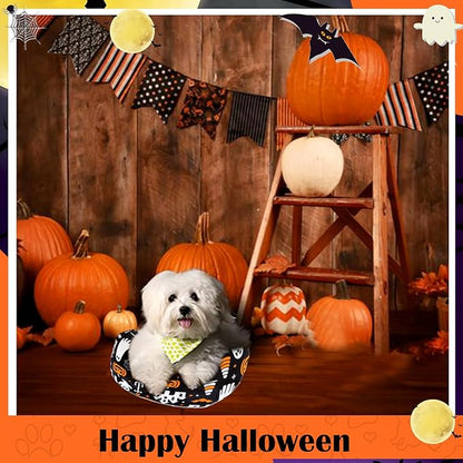 BABORUI Halloween Dog Pillow for Large Dogs, U Shaped Dog Neck Calming Pillow for Joint Relief Sleeping Improve, Machine Washable Pet Pillow for Dogs & Cats(Halloween)