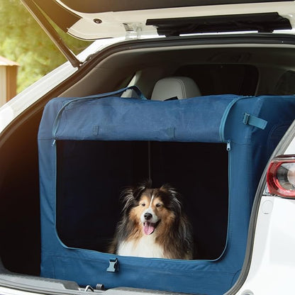 36 Inch Collapsible Soft Large Dog Crate, 3 Door Portable Dog Crates for Large Dogs, Soft Sided Dog Kennel with Chew Proof Mesh Windows, Dog House Indoor & Outdoor, Travel Dog Crate