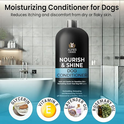 Dog Conditioner for Itchy Skin & Detangling  Calming & Moisturizing Formula with Lavender, Rosemary & Vitamin E  Softens Coat & Eases Brushing  Hypoallergenic  16 fl oz