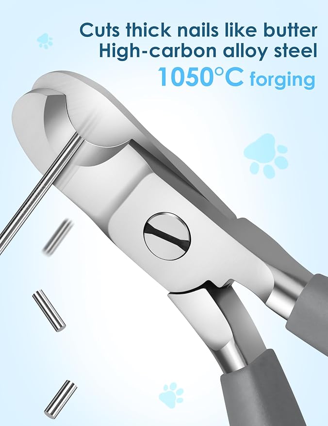 Heavy Duty Dog Nail Clippers -_uts Thick Nails Like Butter__pgraded Large Opening Professional Toenail Trimmer Razor Sharp Blade for Medium to Giant Breed (Gray)