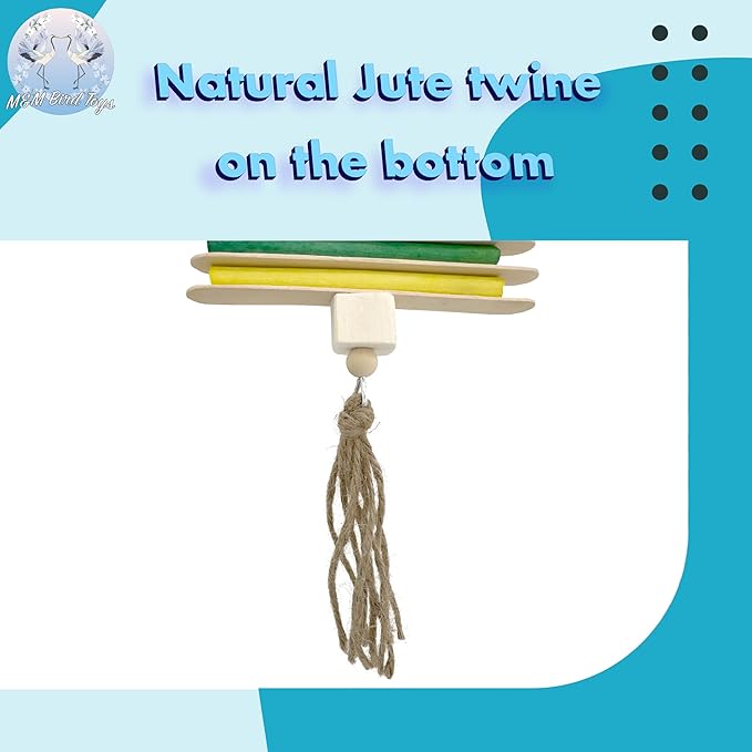 1128 Natural Rainbow Sola Stick Stack - Handcrafted Foraging Bird Cage Toy, Great for Sm to Med Size Birds