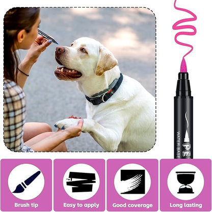 Dog Nail Polish, Dog Birthday Gift, 18 Colors Dog Nail Polish Pen Quick Dry, Safe for Dogs, Non-Toxic, Odorless, Easy to Apply with Brush Tip, Pet Nail Decoration, Gifts for Dog Lovers