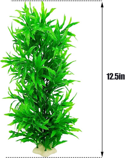 Plastic Fish Tank Plants Decoration Artificial Seaweed Ornament for Fish Tank Decor Plastic Plant for Betta Shrimp 2 Pcs About 13 inch