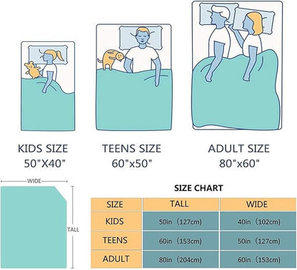 Fuzzy Throw Blanket 350 GSM Fleece Ultra-Soft Microfiber Blanket for Adults Kids Gift Couch, Sofa, Bed Cute Cat 50"x40"