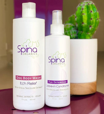 All-Natural Dog Leave-in Conditioner DETANGLER Spray, with Aloe Vera and Rich in Omegas, Leave-in Moisturizing to Detangle Pet's Coat - 9 Fl Oz Made in USA