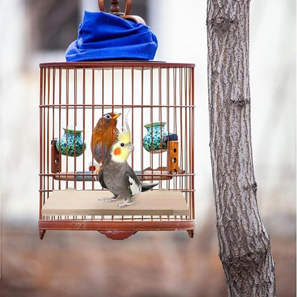 3 Pack Bird Perch Stand, Parrot Wood Platform, Natural Wooden Perch Toys Playground Cage for Conure, Chinchilla, Parakeet, Budgie, Cockatiel