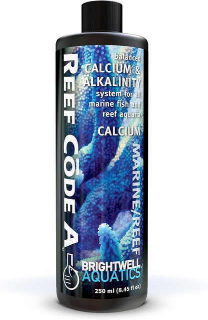 Brightwell Aquatics - Reef Code A - Balanced Calcium & Alkalinity System Water Conditioner - For All Saltwater Marine Fish & Reef Fish Tanks - Aquarium Water Treatments, 8.45 fl oz