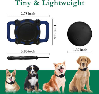 Dog Tracker, Pet Location Tracker with Collar Holder for Dogs, Item Finder, MFi Certified, No Monthly Fee, Works with Apple Find My, iOS Only (Black and Blue)
