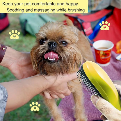 Puppy Brush, Soft Dog Brush for Grooming, Puppy Hair Remover Brush Comb, Grooming Tool for Poodles, Teddy, Yorkies, Maltese, Shih Tzu, Chihuahua, Yellow