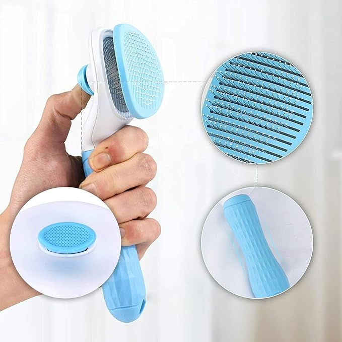 Cat Brush for Hair Removal, Dog Brush for Indoor Cats and Dogs, Suitable for Shedding & Haired Pets, Skin Friendly Hair Removal Beauty Tool, Blue