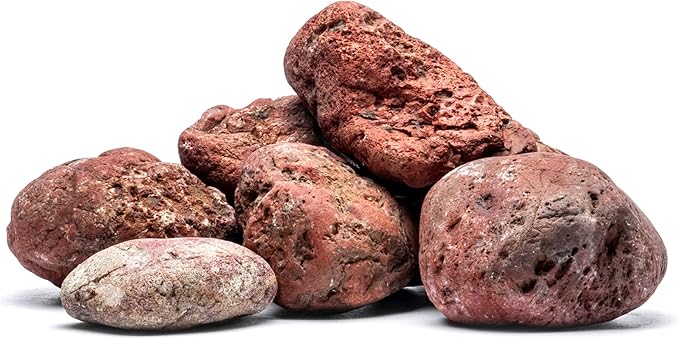 SubstrateSource Natural Stone for Aquarium, Terrarium, Paludarium, Reptile Enclosures - Set of Decorative Rocks for Landcapes, Aquascaping, Fish Tank Decor (Blood Stone, 10 Pounds)