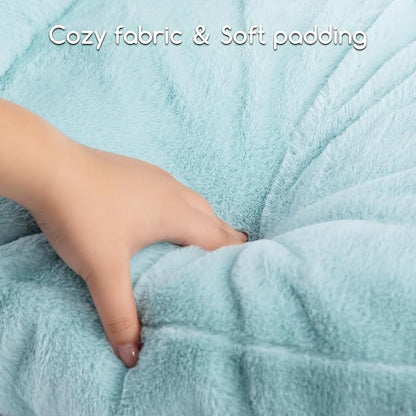 Hollypet Fluffy Plush Pet Cat Couch Sofa Soft Calming Pet Dog Sofa Beds for Medium Small Cats and Dogs, Mint Green