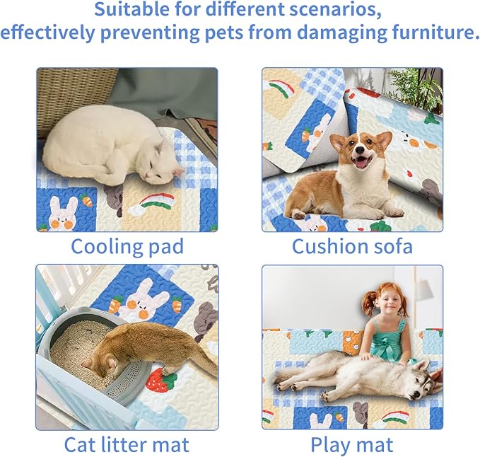 Dog Playpen Mat Crate Mat Puppy Pads, Lovely Dog Crate Pad, Anti-Slip Bottom,[PLAYPEN NOT Included !!!] Waterproof Reusable Whelping Playpen Crate Reusable Washable Pet Mattress Pads Pet Training Pads