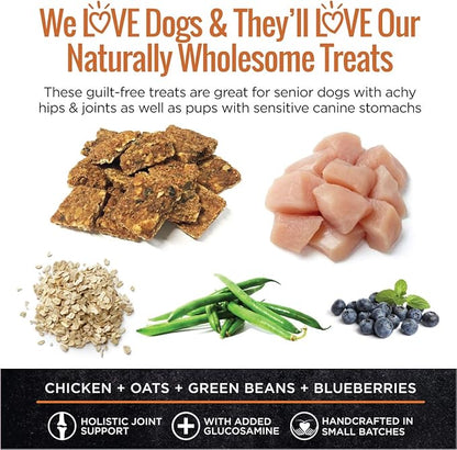 Smart Cookie All Natural Dog Treats - Healthy Hip and Joint Chicken Dog Biscuits with Glucosamine - Ideal for Senior Dogs and Sensitive Stomachs - Dehydrated, Crunchy, Human-Grade, Made in USA - 8oz