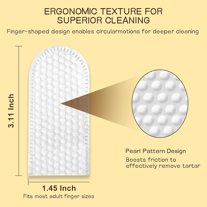 Dog Teeth Cleaning Wipes, Dental Finger Wipes for Cats & Dogs, No-Rinse Dog Finger Toothbrush, Removes Plaque & Tartar, Freshens Breath, Gentle Gum Care, Disposable Pet Oral Wipes, 50 Count