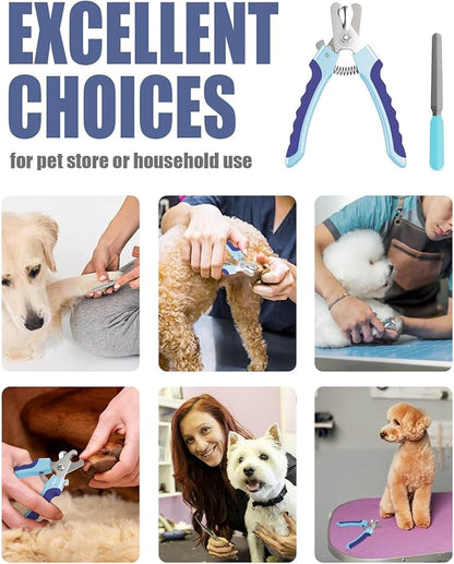 WePet Stainless Steel Dog Nail Clipper(10.2) - Precision Trimming Tool for Safe & Easy Grooming - Ergonomic Design for Comfort - Suitable for All Breeds & Sizes Dark Blue/Maya