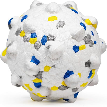 Dog Balls for Aggressive Chewers, 3.7'' Indestructible Tennis Balls for Dogs, Durable Bouncy Dog Toy Balls, Interactive Dog Toys for Fetch Game, Lightweight Floating Balls (White Large)