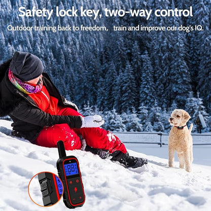 Dog Training Collar Electric Dog Collar with 4 Training Modes and Rechargeable Remote Waterproof Range 3300Ft for Small Medium Large Dogs(Red)
