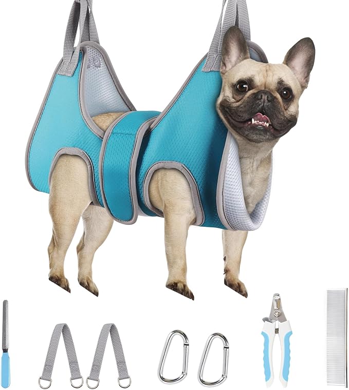 Supet Dog Grooming Hammock Harness for XL Dogs, Relaxation Dog Sling for Nail Trimming with Thick Fabric Back Support, Helper Dog Hammock for Nail Trimming Clipping