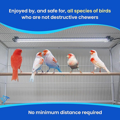 HappyBird Lighting Bird Cage Light - Full Spectrum LED Pet Light - Simulates Natural Environment - Safe for Soft Bill Birds – Easy to Install - (18" Long)