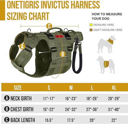 OneTigris Dog Lift Harness for Large Dogs, Dog Hip Support Brace, Full Body Dog Lifter with Handles Invictus Multifunctional Mobility Assistance Vest for Back Legs (Green, Medium)