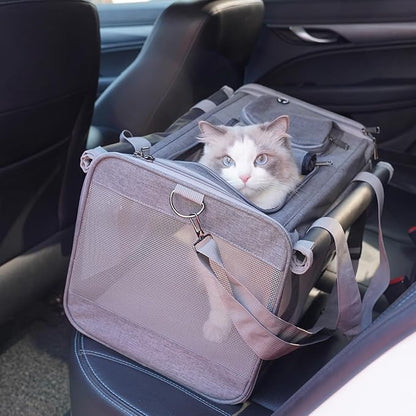 HSC PET Carrier for Large Cats, Soft-Sided Pets Carrier for Rabbit Puppy Small Animals up to 20lbs, Washable Dog Bag Mats Privacy Protection for Home Outdoor Travel