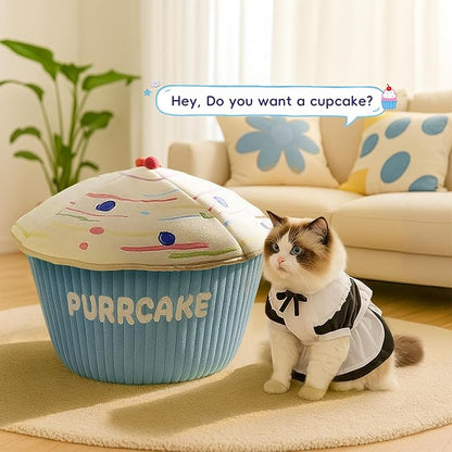 Cute Cat Beds Kitten Beds, Soft Small Dog Beds, Washable Pet Beds for Puppy and Kitty, Funny Cupcake Cat Cave, 20 Inches