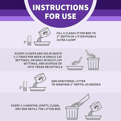 Litter Pearls Ultra Clump Unscented Crystal Clumping Cat Litter with Odorbond, 8 Pounds